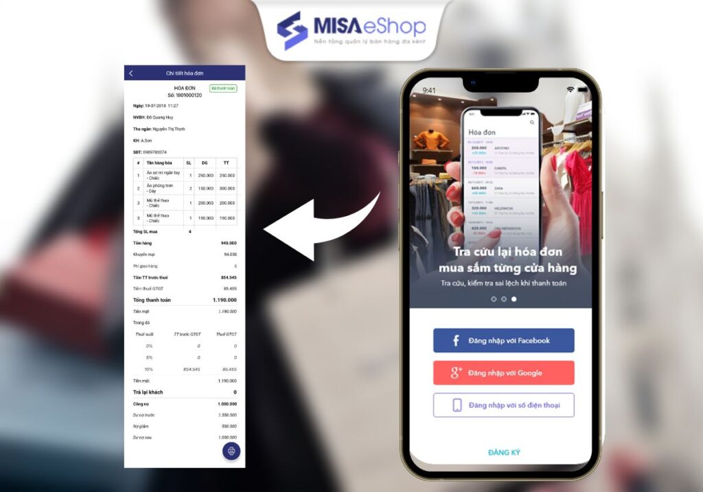 Hóa đơn bán lẻ shop thời trang