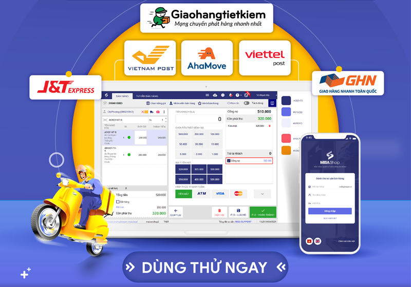 phần mềm quản lý bán hàng tích hợp đơn vị vận chuyển