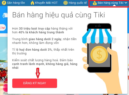 đăng ký bán hàng trên Tiki