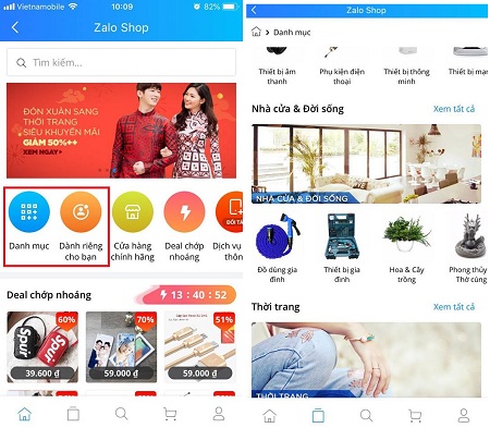 mở shop trên Zalo Shop - chọn đúng danh mục