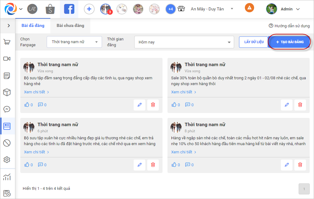 Thêm mới bài viết trên fanpage facebook