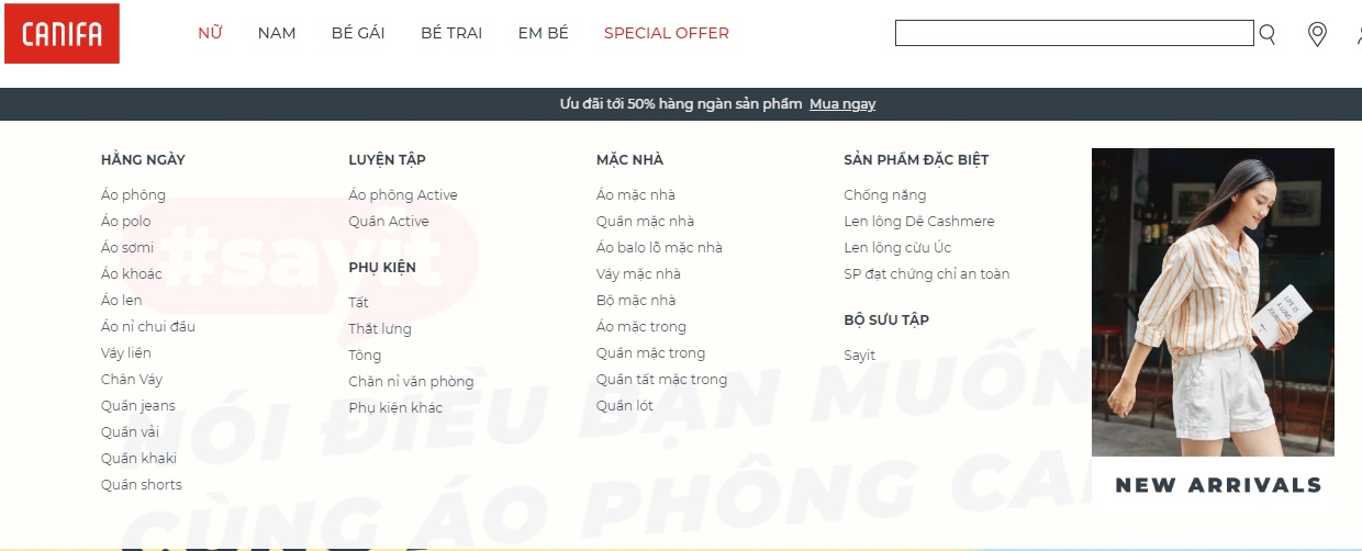 bố cục của website