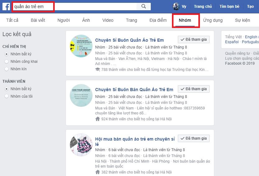 bán hàng trên hội nhóm Facebook