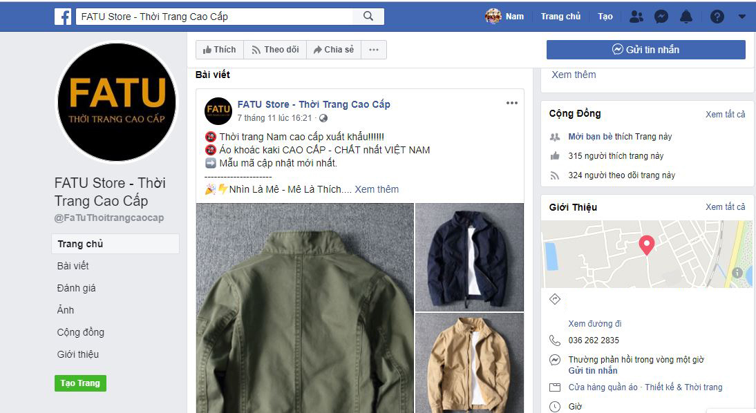 bán hàng online trên fanpage minh họa