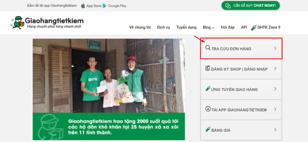 tra cứu đơn trên giaohangtietkiem