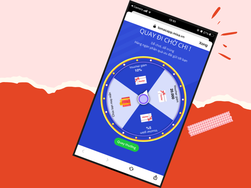 Vòng quay may mắn trên eShop Lomas