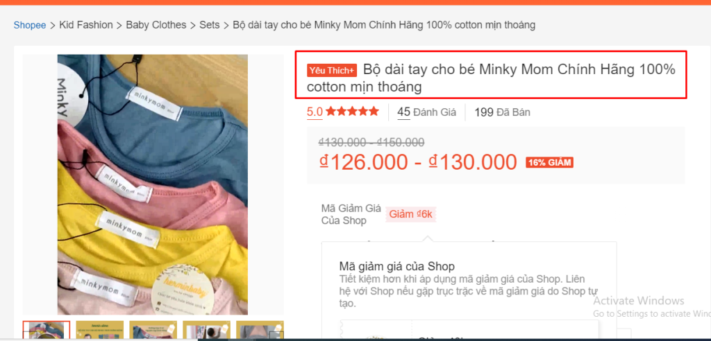 cách đặt trên sản phẩm trên Shopee