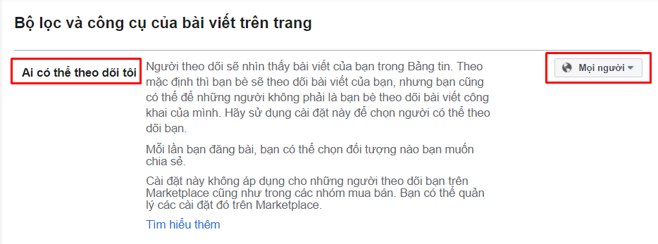 quản lý facebook cá nhân