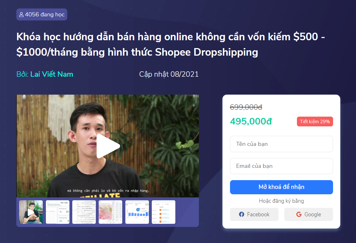 Khóa học Dropshipping Shopee