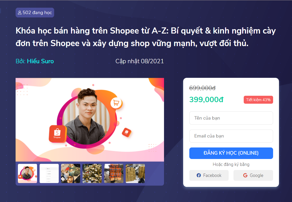 khóa học bán hàn trên Shopee từ a-z
