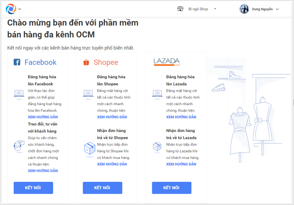 kết nối với Lazada