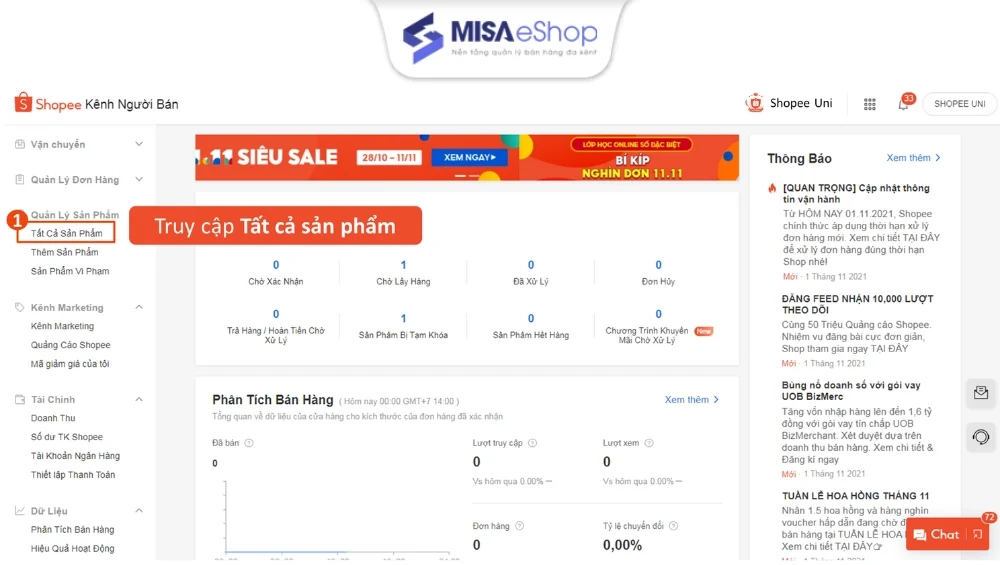 Shopee Seller Center kênh người bán