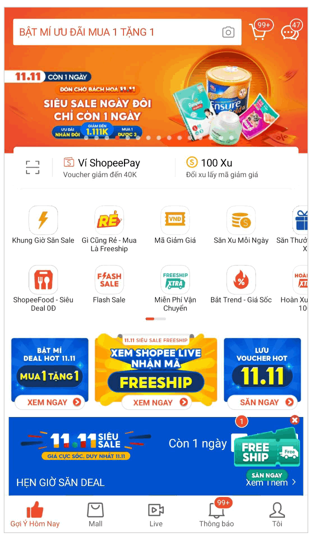 Bật chế độ tạm nghỉ trên Ứng dụng Shopee