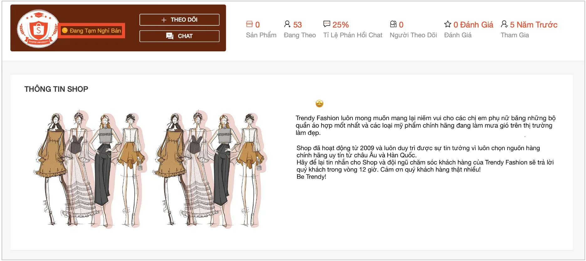 Shop tạm nghỉ