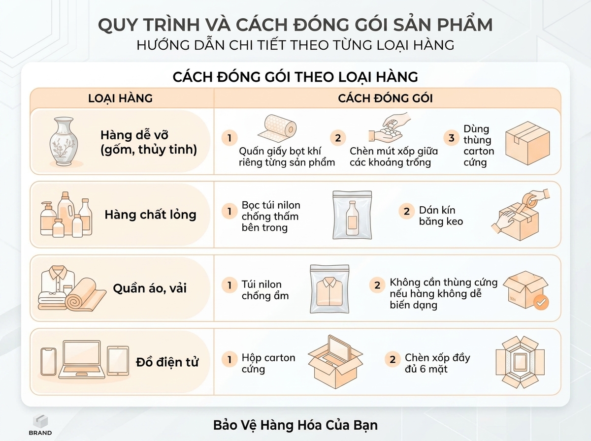 cách đói gói hàng GHN