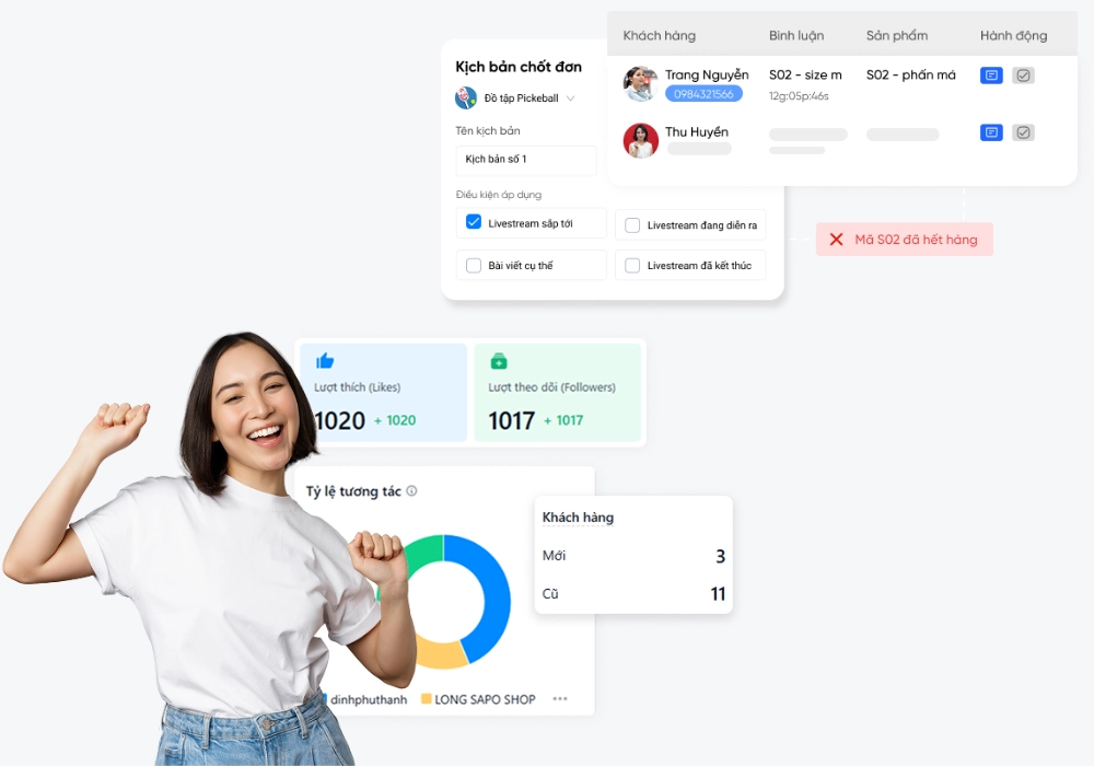 Phần mềm chốt đơn livestream Sapo