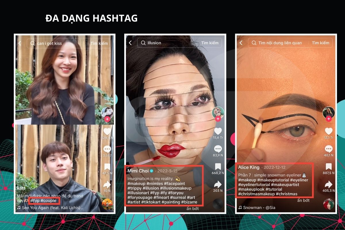 hashtag tiktok xây dựng thương hiệu và nhận diện nội dung