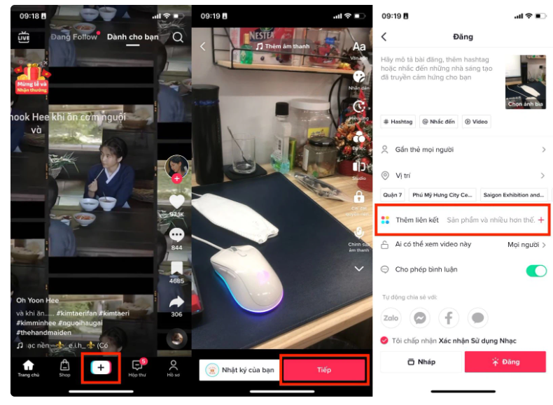 gắn link sản phẩm trên TikTok Shop