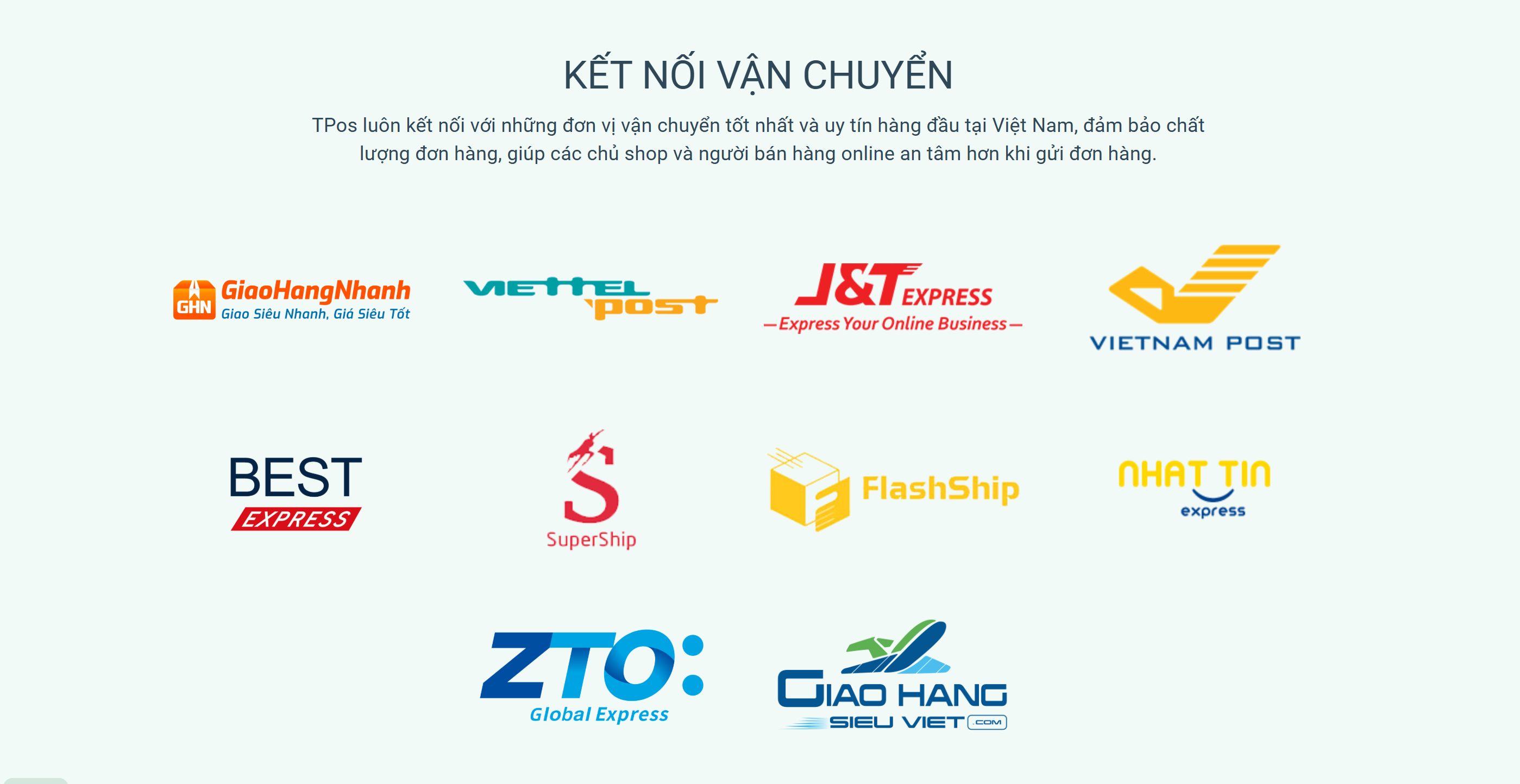 TPOS kết nối với nhiều đơn vị vận chuyển