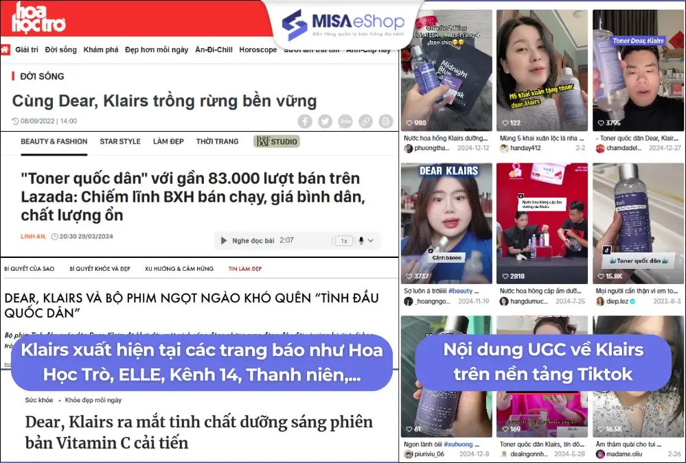 Klairs xuất hiện thường xuyên trên các trang báo và mạng xã hội