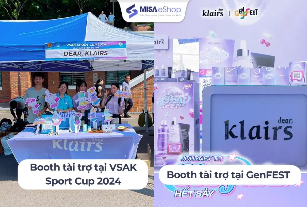 Hình ảnh các Booth tài trợ được Klairs set-up chỉn chu, đẹp mắt