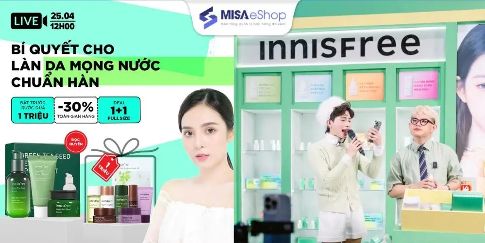 Các phiên livestream xúc tiến bán của thương hiệu Innisfree