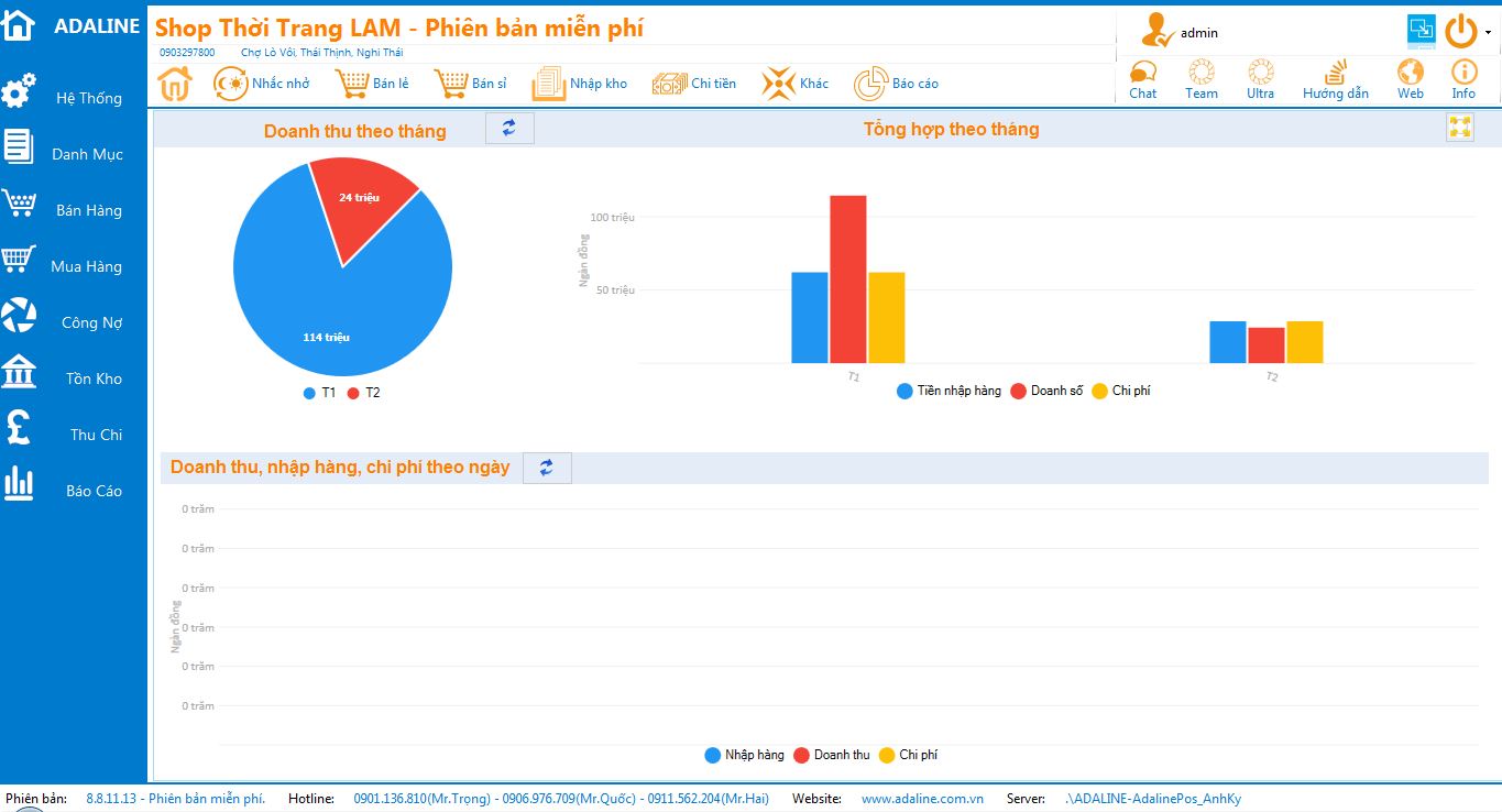 giao diện phần mềm quản lý bán hàng cửa hàng sơn Vzsoft