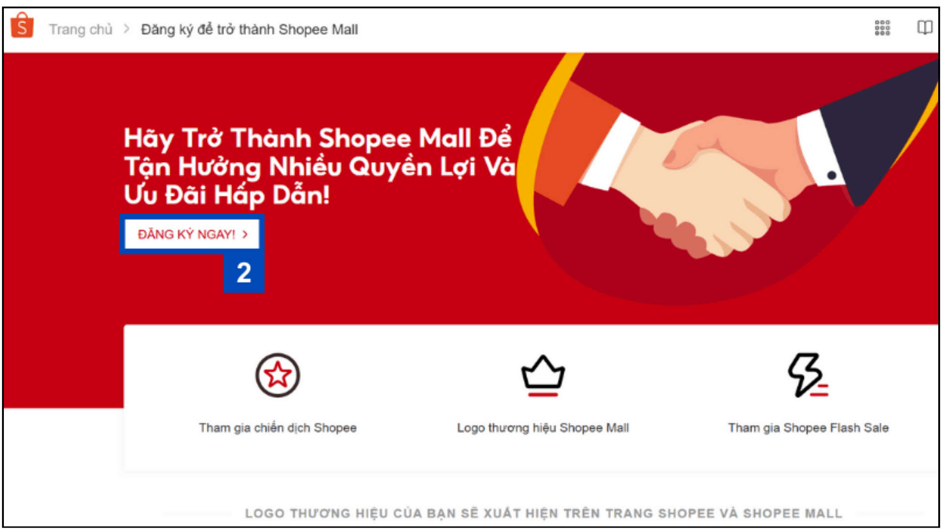 cách đăng ký Shopee Mall