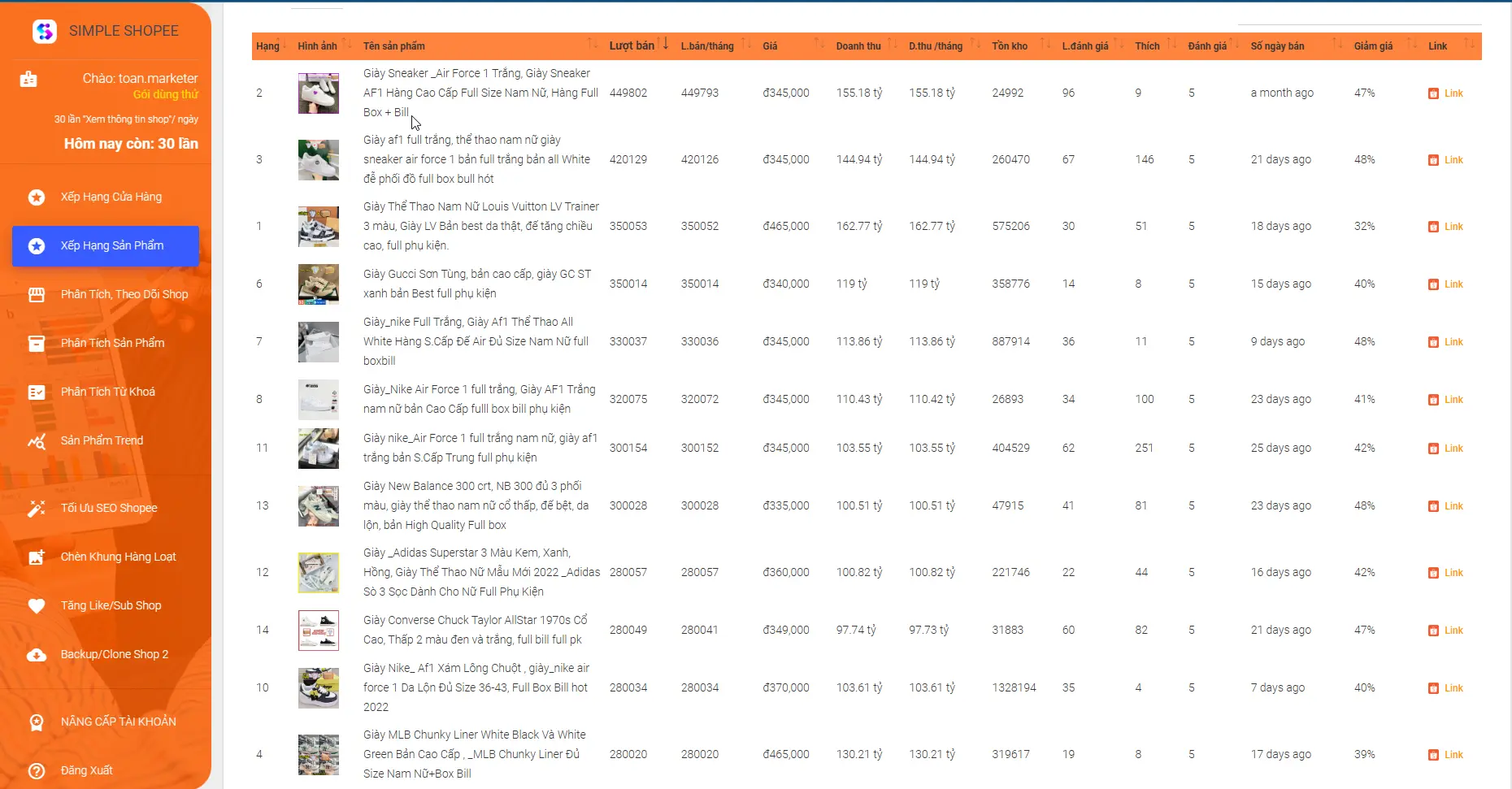phần mềm simple shopee