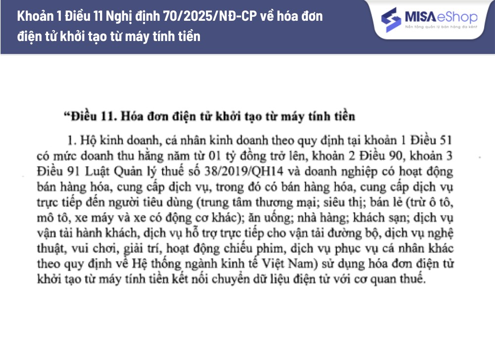 Hóa đơn khởi tạo từ máy tính tiền