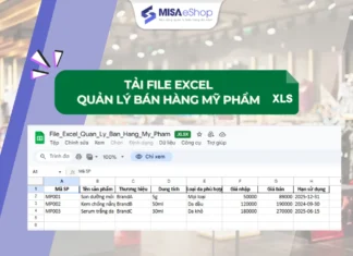 Tải ngay file Excel quản lý bán hàng mỹ phẩm – Đơn giản, hiệu quả và miễn phí