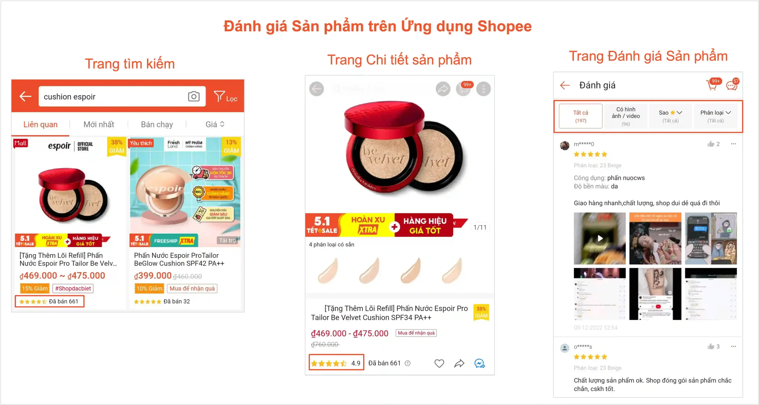 Đánh giá sản phẩm Shopee