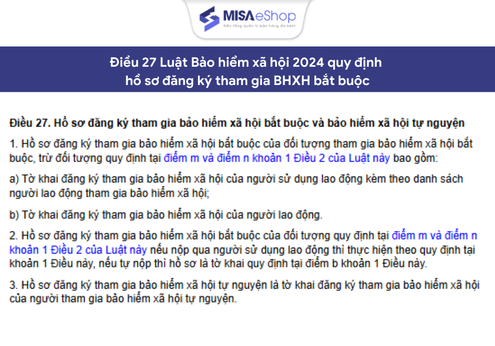 Hồ sơ đăng ký tham gia BHXH bắt buộc của chủ hộ kinh doanh