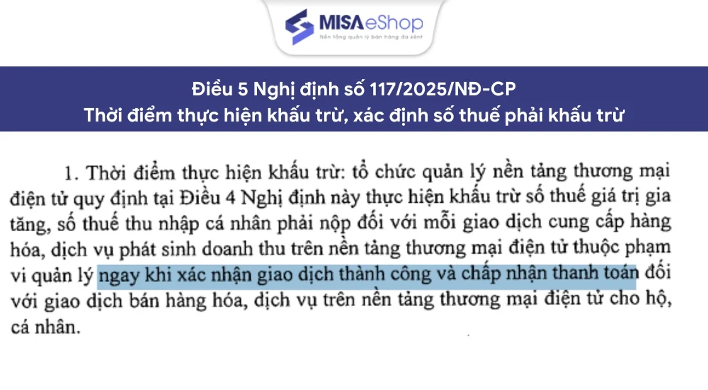 Điều 5 Nghị định số 117/2025/NĐ-CP