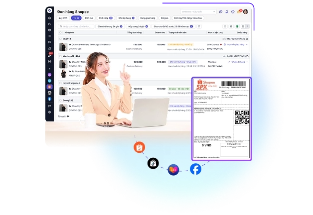 Quản lý đơn hàng Shopee trên MISA eShop