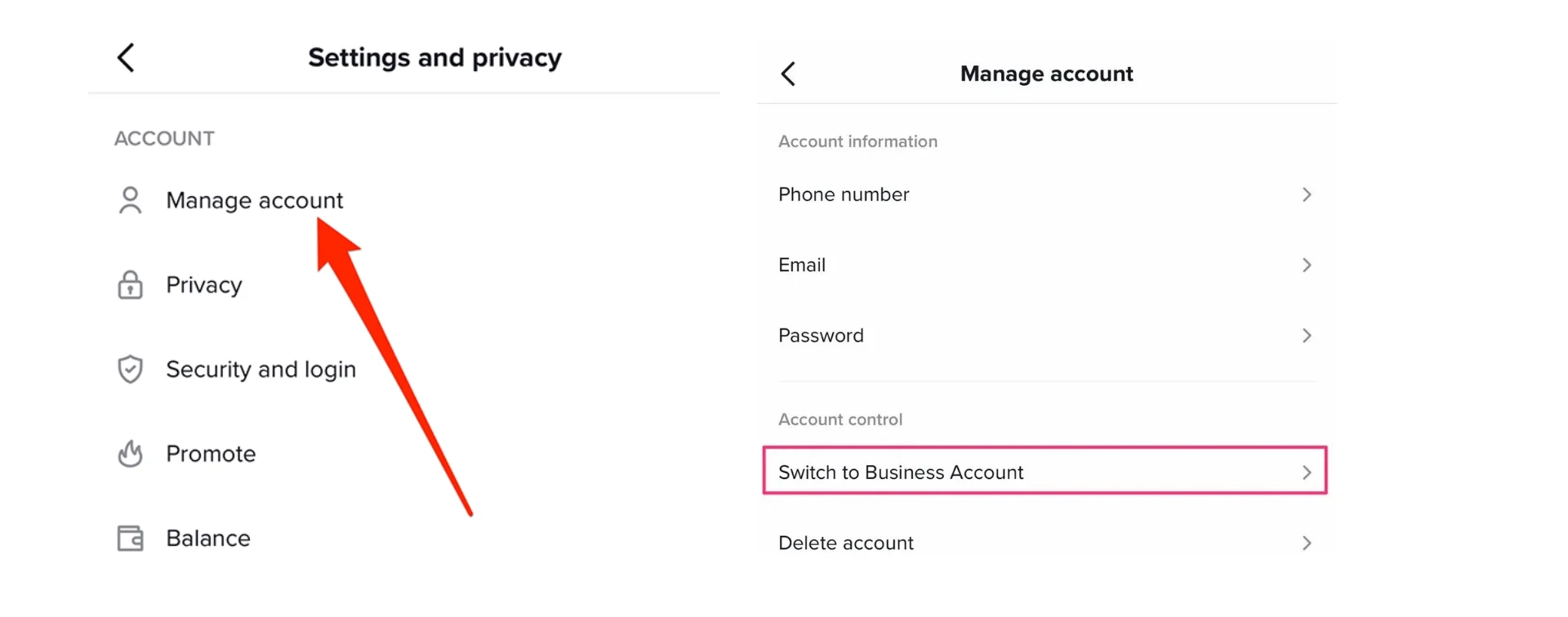 Chuyển tải khoản TikTok Business