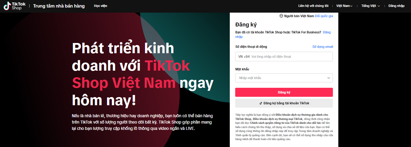Đăng ký TikTok Seller
