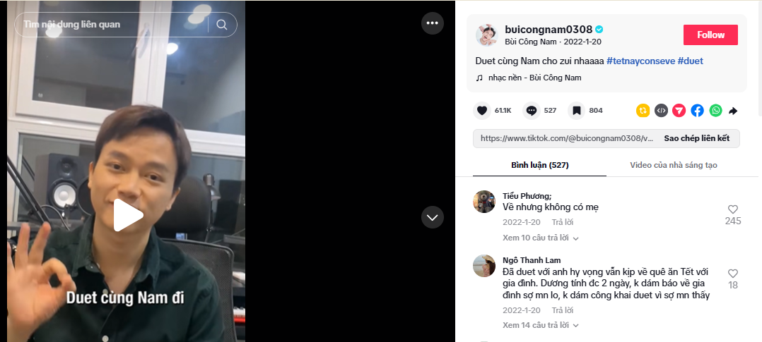 Duet cùng người nổi tiếng để tăng follow