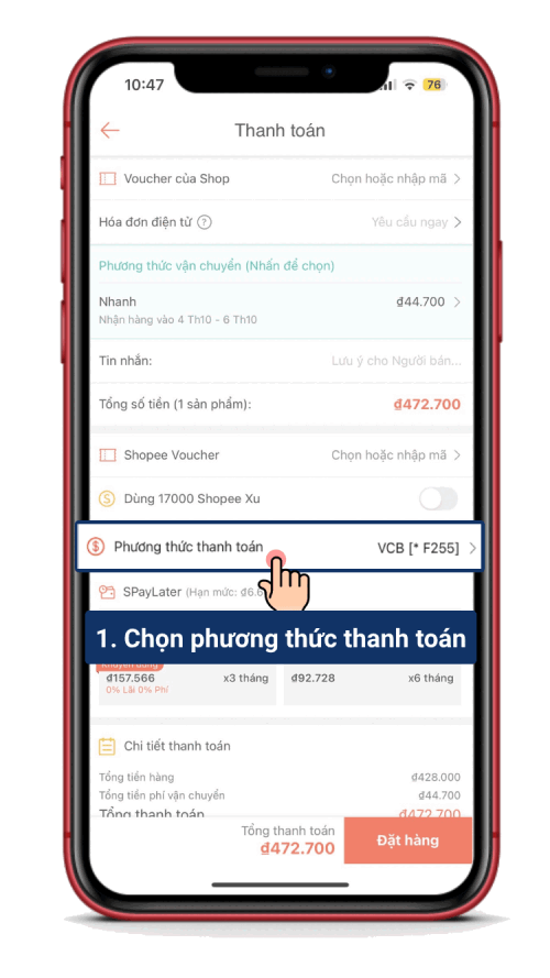 Thanh toán bằng ví Shopee
