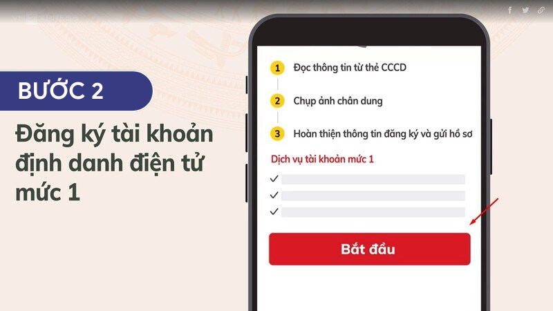 Đăng ký tài khoản định doanh điện tử ở mức 1