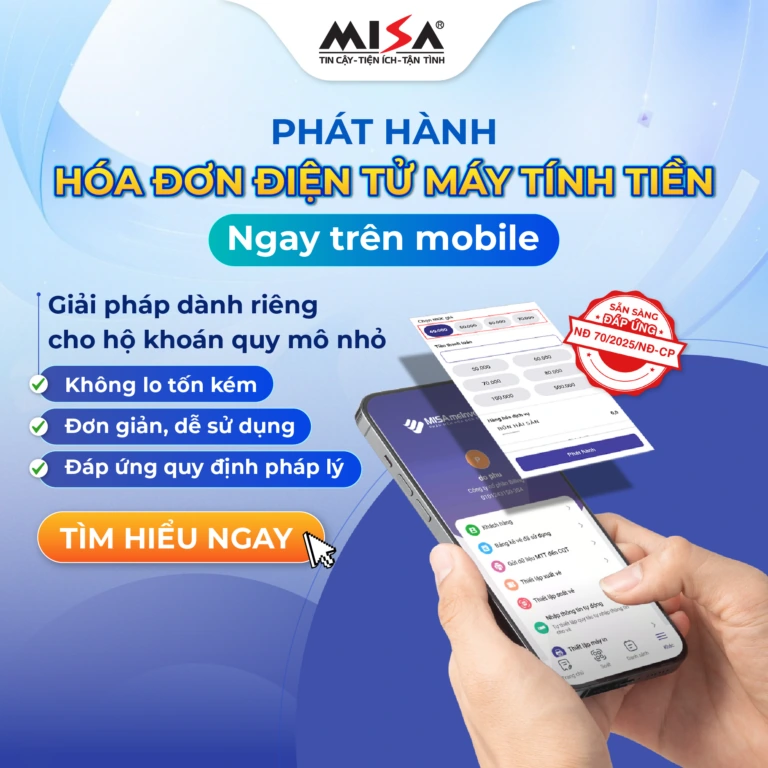 Giải pháp phát hành hóa đơn điện tử từ máy tính tiền phát hành trên mobile
