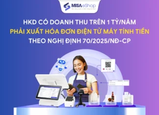 Hộ kinh doanh trên 1 tỷ/năm phải xuất hóa đơn máy tính tiền theo Nghị định 70/2025/NĐ-CP Hộ kinh doanh trên 1 tỷ/năm phải xuất hóa đơn máy tính tiền theo Nghị định 70/2025/NĐ-CP