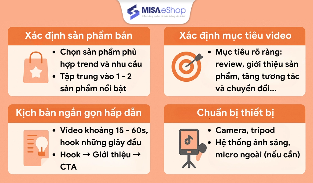 Chuẩn bị trước khi quay TikTok bán hàng