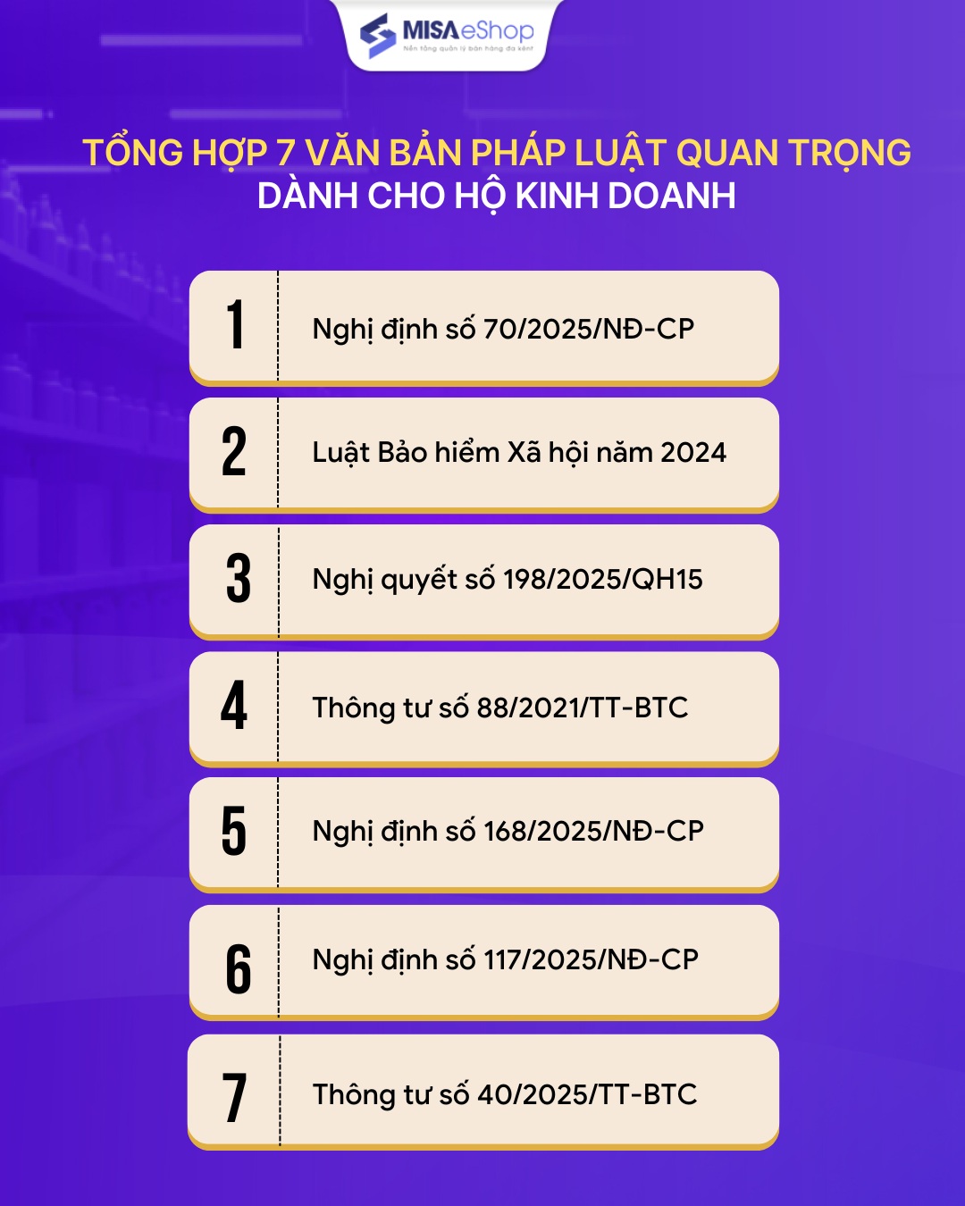 7 văn bản pháp luật quan trọng cho hộ kinh doanh