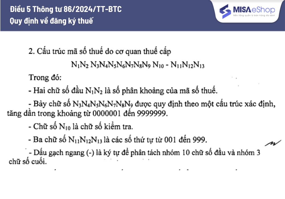cấu trúc mã số thuế hộ kinh doanh