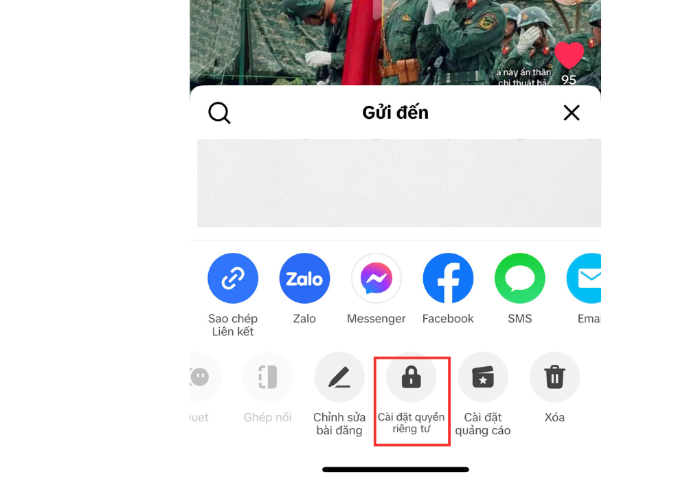 Cách ẩn video tiktok