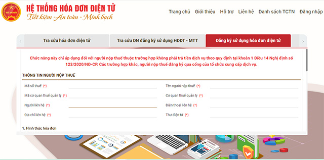 Đăng ký hóa đơn điện tử hộ kinh doanh nộp thuế theo phương thức kê khai