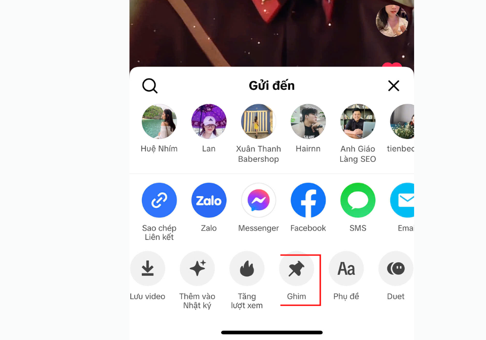 Cách ghim video tiktok