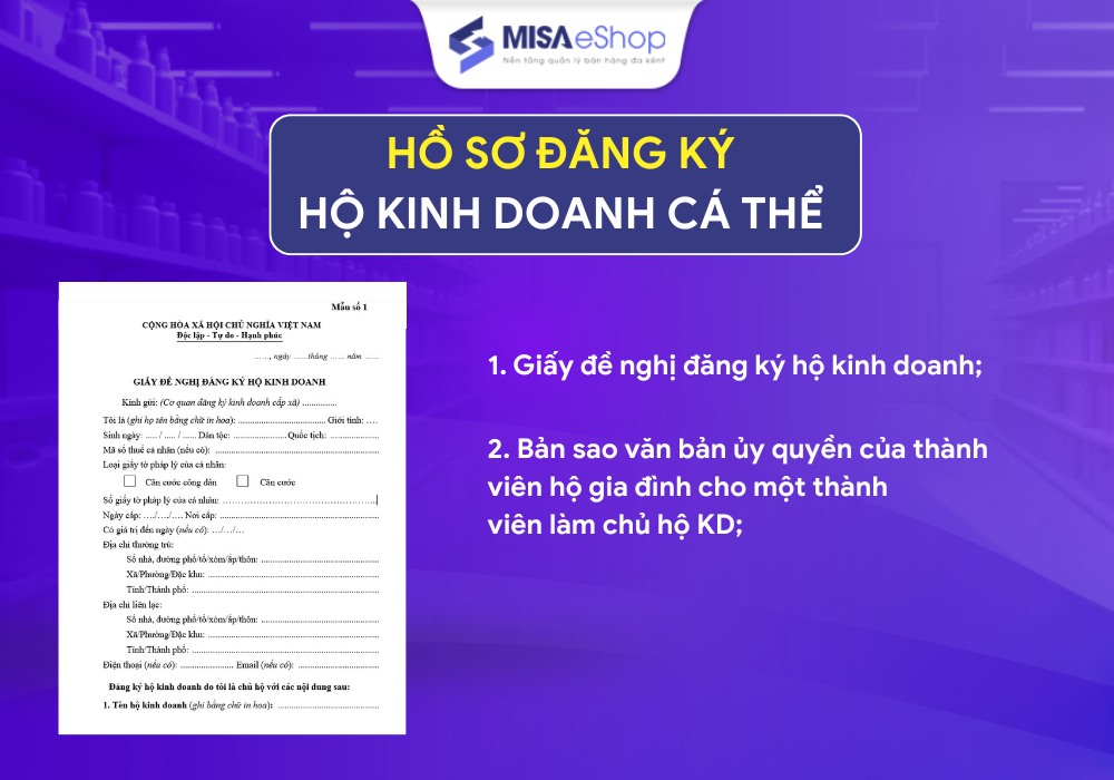 hồ sơ đăng kí hộ kinh doanh cá thể