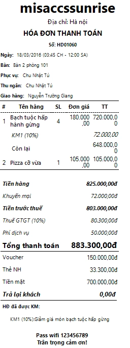 Hóa đơn bán hàng